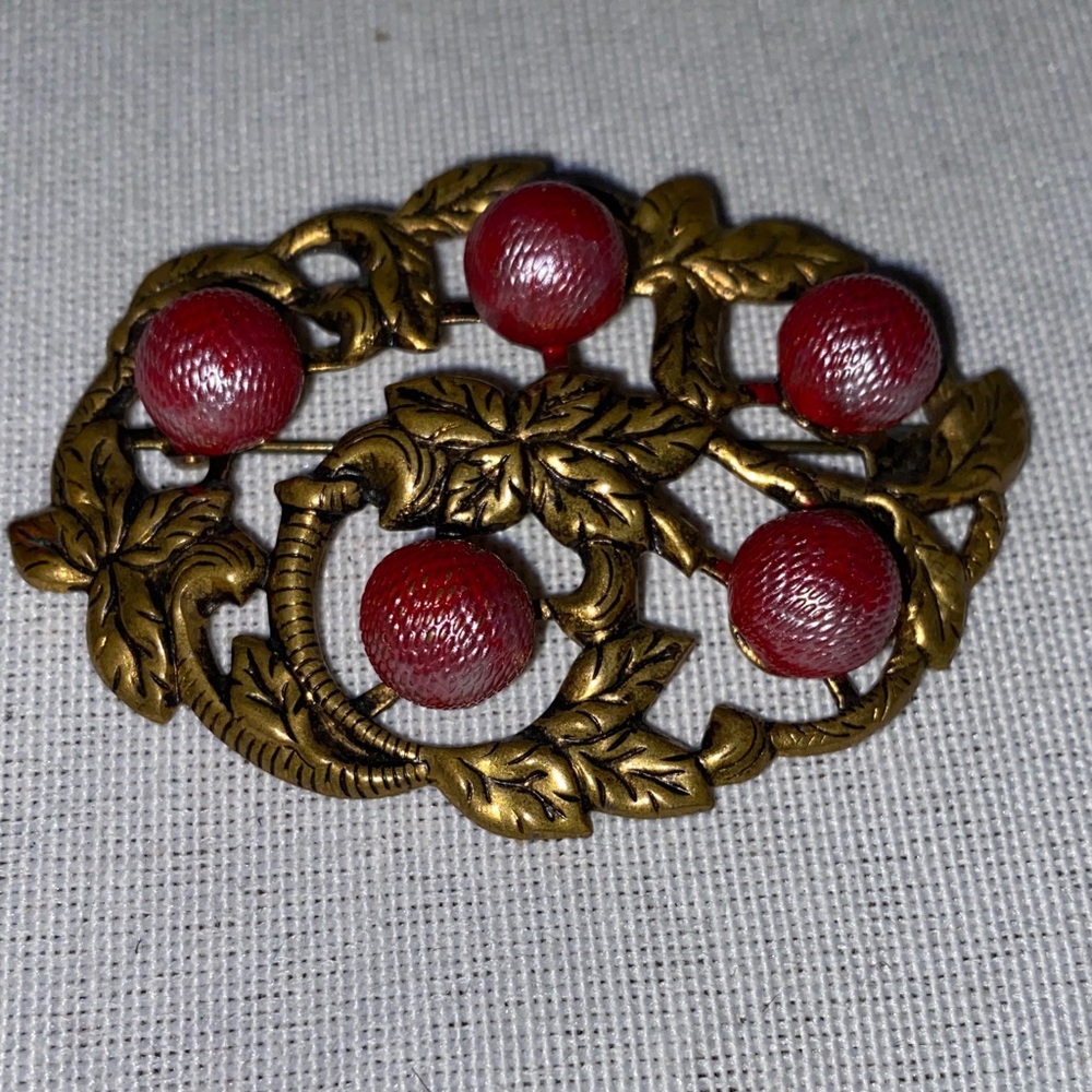 Very old ornate Czechoslovakia broach unsigned